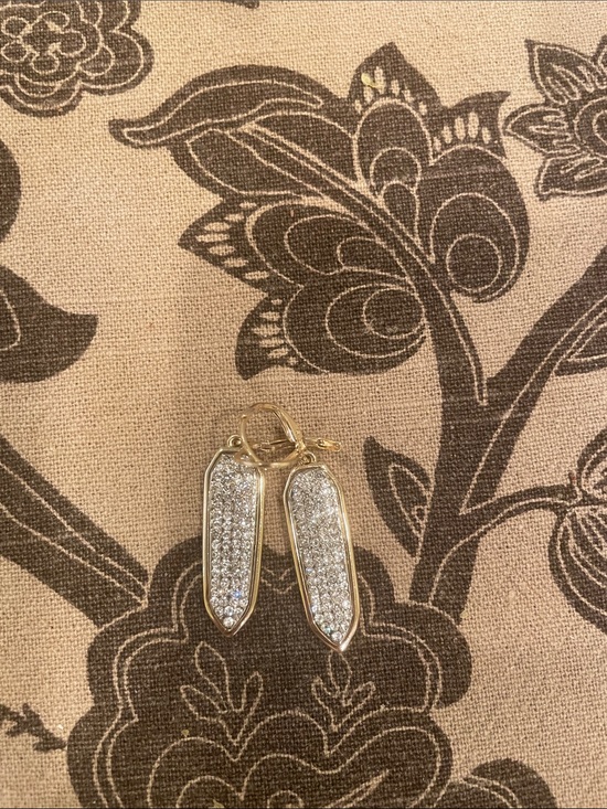 Jewelry - Gold Crystal Pave Drop Earrings - Elegant Women's Jewelry